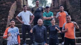 Kapolres Muaro Jambi AKBP Yuyan Priatmaja Anggota Jogging di Kawasan Percandian