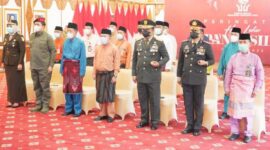 Danrem 042/Gapu Bersama Forkopimda Provinsi Jambi Ikuti Upacara Hari Lahir Pancasila