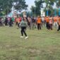 Senam Sehat Hari Bhayangkara ke 76 di Mapolres Muaro Jambi, Sabtu (11/6/22). FOTO : Noval.