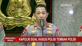 Kapolri Jenderal Listyo Sigit Prabowo Saat Konfresnsi Pers di Gedung Utama Mabes Polri, Jakarta Selatan, Senin (18/7/22). FOTO : Tangkapan Layar.