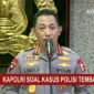 Kapolri Jenderal Listyo Sigit Prabowo Saat Konfresnsi Pers di Gedung Utama Mabes Polri, Jakarta Selatan, Senin (18/7/22). FOTO : Tangkapan Layar.