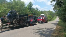 Kondisi Mobil Pasca Terlibat Lakalantas. FOTO : Humas PMJ