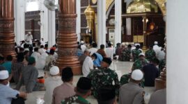 Prajurit Korem 042/Gapu Ikuti Zikir dan Doa Bersama Tahun Baru Islam 1 Muharram 1444 H. FOTO : Penrem.