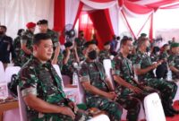 Danrem 042/Gapu Brigjen TNI Supriono Saat Hadiri Upacara Penetapan Komcad Tahun 2022 di Pusdiklatpassus Batujajar Bandung, Jawa Barat, Kamis (8/9/22). FOTO : PENREM.