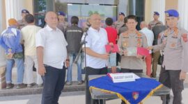 Dirpolairud Polda Jambi Kombes Pol Michael Mumbunan saat Konfrensi Pers, Rabu (21/9/22). FOTO : Dhea