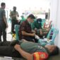Kegiatan Donor Darah di Aula Makodim 0419/Tanjab HUT TNI ke-77 Tahun 2022. FOTO : Pentjb