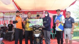Sepeda Santai HUT TNI KE 77 Kodim Tanjab Super Meriah Berhadiah Sepeda Motor. FOTO : PENDIM