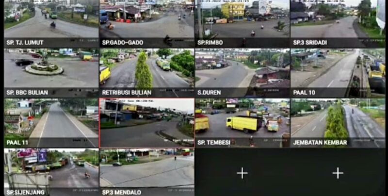 Pantauan CCTV Ditlantas Polda Jambi di sejumlah Titik yang Kerap Macet di Jambi. FOTO : Ist
