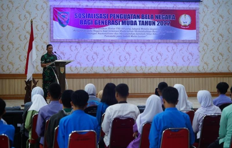 Dok. Sosialisasi Penguatan Bela Negara kepada Generasi Muda di Balai Prajurit Makorem 042/Gapu, Jumat (11/11/22). FOTO : PENREM042