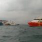 Kebakaran pada KMP ROYCE 1 milik PT DLB pada Sabtu (6/5/23). FOTO : Tangkapan Layar.