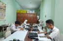 Siswa Siswi SMPN 2 Kuala Tungkal saat mengikuti OSN Matematika IPA dan IPS Tingkat Kabupaten secara online. FOTO : Ist