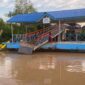 Kondisi Tiang Halte Sungai  di Teluk Kempas Desa Kempas Jaya Kecamatan Senyerang. FOTO : Ist 