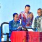 Presiden Joko Widodo Ketua MPR Bambang Soesatyo dan Ketua Umum PWI Atas S Depari : Dok/Setneg