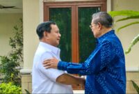 Pertemuan Prabowo Subianto dengan Susilo Bambang Yudhoyono (SBY), Rabu (25/10/23) di Cikeas Bogor. FOTO : Dok/Demokrat 