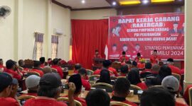 Raker DPC PDI Perjuangan Tanjab Barat Bahas Strategi Pemenangan Pemilu. FOTO : HMS