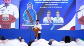 Acara Sosialisasi dan Advokasi Penguatan Implementasi Gerakan Nasional Transisi PAUD ke-SD dalam rangka Hari Anak Nasional Ke-40 dan menyambut HUT ke-79 RI Tahun 2024 , bertempat di EV Garden, Kecamatan Paal Merah, Kota Jambi, Rabu (07/08/24). FOTO : Diskominfo