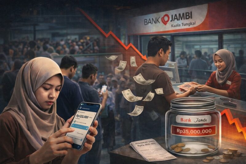 IRONI ANTREAN MANUAL: Menjelang momen Idul Fitri yang menuntut mobilitas transaksi tinggi, Bank Jambi justru mengalami kelumpuhan digital yang memaksa nasabahnya mengantre fisik secara melelahkan. Meski manajemen telah menjamin keamanan dana nasabah dan memulihkan saldo yang sempat terdampak, belum aktifnya layanan elektronik hingga hari ini menimbulkan pertanyaan besar di masyarakat: apakah ini murni masalah teknis, atau upaya pengendalian dana nasabah di tengah krisis kepercayaan?. [FOTO: ILUSTRASI]