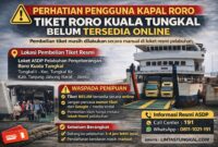 Tiket Roro Kuala Tungkal Belum Tersedia Online, Masyarakat Diminta Waspada Penipuan. FOTO : LT