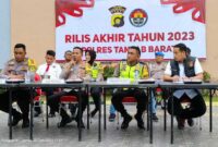 Kapolres Tanjung Jabung Barat AKBP Padli, SH, SIK, MH bersama PJU Jajaran Polres Tanjung Jabung Barat. FOTO : LT