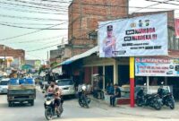 Spanduk Himbauan yang dipasang Polsek Tebing Tinggi di Simpang 3 Pos Ojek Pasar Tebing Tinggi. FOTO : Dok Polsek Tebing Tinggi