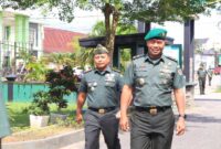 Dandim 0419/Tanjab Letkol Arm Dwi Sutaryo, S. E., M. Han menerima kedatangan Inspektorat Pusterad Brigjen TNI Dany Budiyanto, S. E., M. Han, Kamis (6/6/24). FOTO : Pentjb 