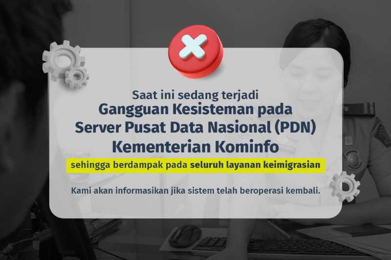 Gangguan Kesisteman Server Pusat Data Nasional Kementerian Kominfo.