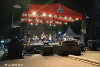 Check Sound Band TNT Salah Satu Hiburan Pengisi Acara Pesta Rakyat Bhayangkara ke-78. FOTO : LT