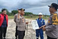 Kapolres AKBP Agung Basuki didampingi Wakapolres Kompol Jan Manto Hasiholan dan PJU saat melakukan Ground Check Titik Api di Sumur PT PetroChina Jabung Ltd, Jum'at (2/8/24). FOTO : LT