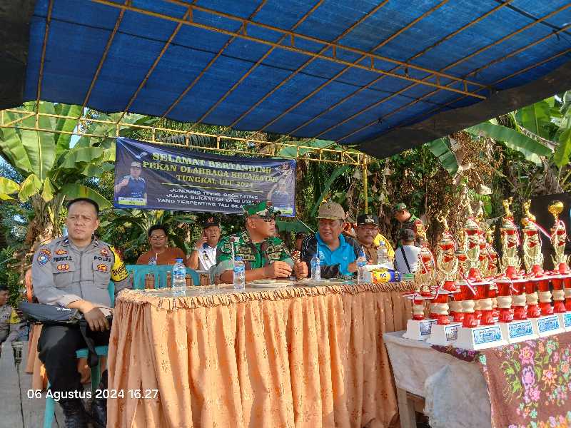 Camat Tungkal Ulu Nanda Liza bersama Danramil 419-02/Tungkal Ulu Kapten Inf Boimin dan Bhabinkamtibmas Desa Taman Raja Aipda Ferry. FOTO : LT