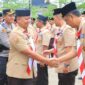 Dandim 0419/Tanjab Letkol Arm Dwi Sutaryo, S. E., M. Han saat menghadiri kegiatan Upacara peringatan Hari Pramuka ke-63 Tahun 2024. FOTO : Pendimtjb