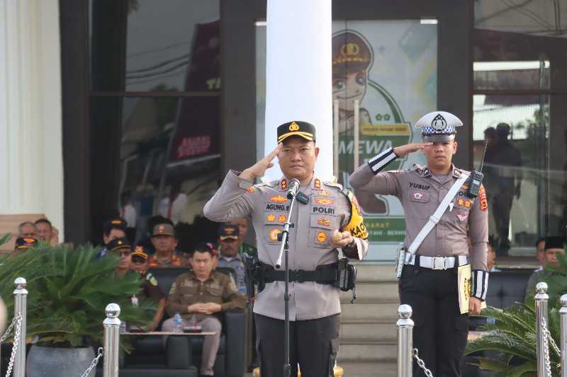 AKBP Agung Basuki, S. I. K., M. M pimpin gelar pasukan ops lilin 2024 (Humas)