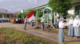 Kegiatan Upacara yang dipimpin langsung Kapten Inf Safri Napitupulu (Pentjb)