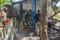 Satgas TMMD Ke-124 Bahu Membahu Mengerjakan Sumur Bor di SDN 092 Tanjab Barat Desa Kemuning (Pentjb)