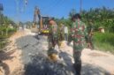 Proses Pengerjaan Jalan TMMD Ke-124 di Desa Kemuning Kecamatan Bram Itam (Pentjb)