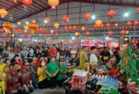 Prosesi perayaan HUT Dewa Kwan Kong Klenteng Kuan Kong Bio Kuala Tungkal (Ist)