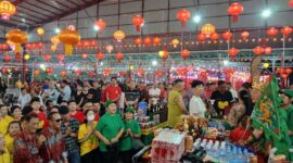Prosesi perayaan HUT Dewa Kwan Kong Klenteng Kuan Kong Bio Kuala Tungkal (Ist)