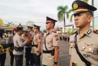 Kapolres Tanjab Barat AKBP Agung Basuki, SIK., MM sematkan Tanda Jabatan (SJ)