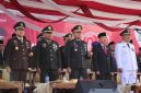 Kapolres Tanjab Barat AKBP Agung Basuki bersama Unsur Forkopimda menghadiri peringatan detik-detik proklamasi (ihms)