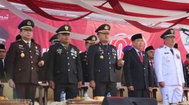 Kapolres Tanjab Barat AKBP Agung Basuki bersama Unsur Forkopimda menghadiri peringatan detik-detik proklamasi (ihms)