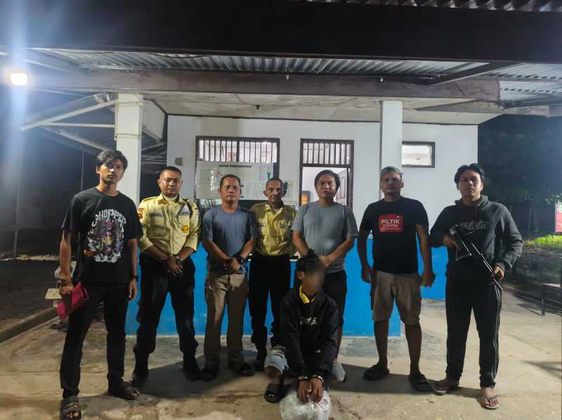 Unit Reskrim Polsek Merlung Bersama Security PT WKS Amankan Terduga Pelaku Curanmor Lintas Provinsi (hms)