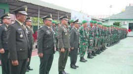Perwira dan Prajurit Kodim 0419/Tanjab Saat Upacara Peringatan HUT ke-80 TNI (pentjb)
