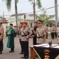 Pejabat Kasat dan Kapolsek Pengabuan Polres Tanjab Barat Saar Diambil Sumpah/Jani Disela Uoacara Sertijab (hms)