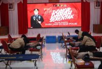 Kegiatan Donor Darah Memperingati Hari Jadi Ke-74 Humas Polri di Reconfu Mapolres Tanjab Barat (hms)