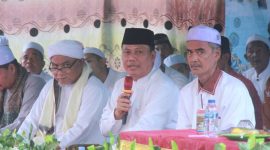 Wabup Katamso Hadiri Haul Akbar Sulthonul Aulia Syekh Abdul Qadir Al-Jailani di Desa Dataran Pinang (pro)
