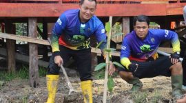 Kapolres Tanjab Barat AKBP Agung Basuki Bersama Waka Polres Kompol Johan Christy Silaen (hms)