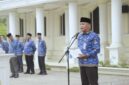 Sekda Tanjab Barat Hermansyah Saat Pimpin Apel 
