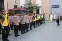 Personel Polres Tanjab Barat Saat Apel Pengamanan (hms)