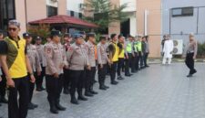 Personel Polres Tanjab Barat Saat Apel Pengamanan (hms)