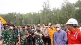 Dandim 0419/Tanjab Dampingi Pangdam XX/TIB, Danrem 042/Gapu Tinjau Langsung Penanganan Karhutla di Tanjab Timur (pentjb)
