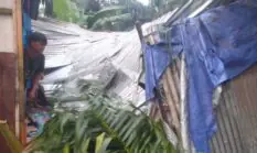 Dihantam Puting Beliung, Rumah Warga Sungai Saren Hancur Tertimpa Pohon Sawit